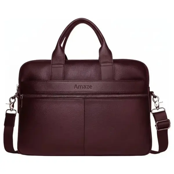 Amaze Executive A925 Genuine Leather Laptop Bag - Brown | Fits Up to 15.6" Laptop