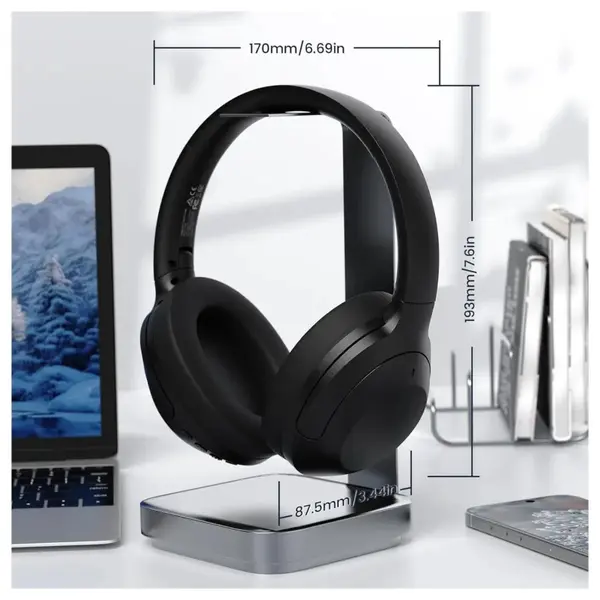 ATTACK SHARK G300 Wireless Over-Ear Headphones, Active Noise Cancelling, Bluetooth 5.3, Built-in Mic, Black
