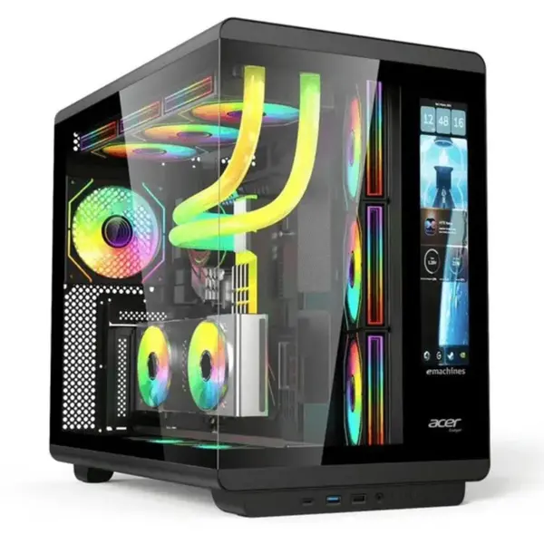 Acer U600 Mid Tower Casing Black - Built-in LED Display, 4 Pre-installed Fans