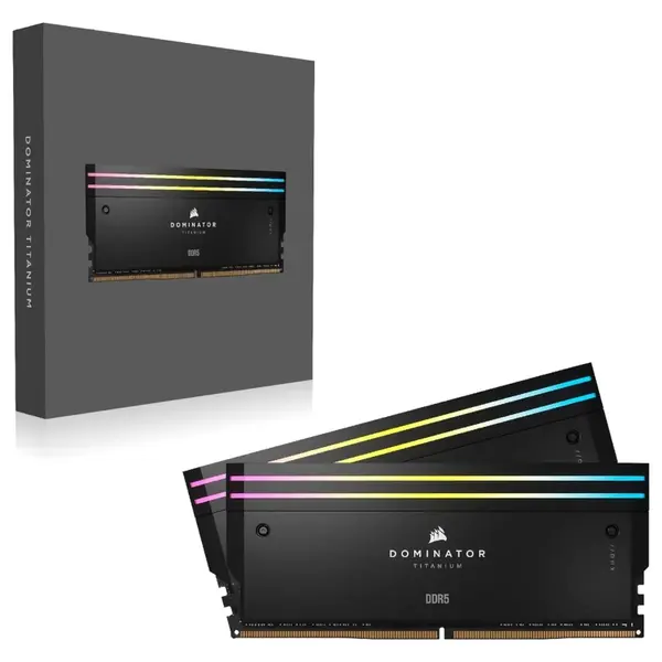 Corsair Dominator Titanium RGB 96GB (2x48GB) DDR5 6600MHz CL32 Desktop RAM – Elite Gaming & Workstation Memory, Black