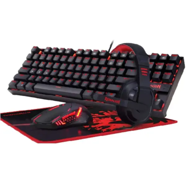 Redragon K552-BB Keyboard, M601 Mouse, P001 Mousepad and H120 Headset Combo Set 4 in 1