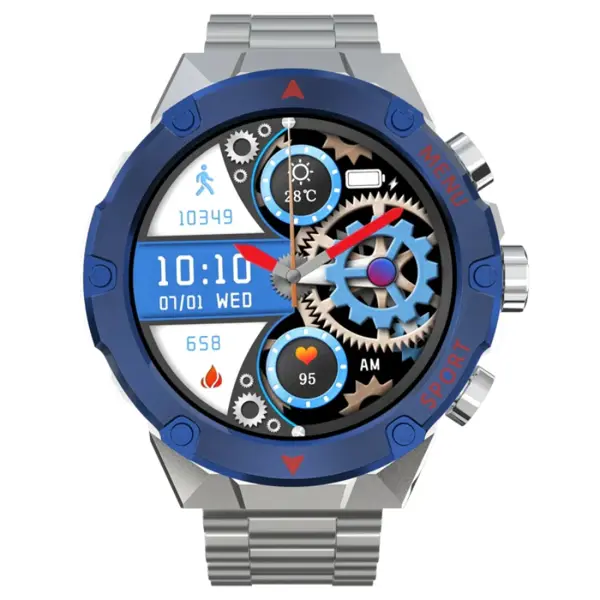 Zero Lifestyle Vogue Platinum Series Smartwatch – Bluetooth Calling, AMOLED Display, AI Voice Assistant, Fitness Smart Watch (Silver)