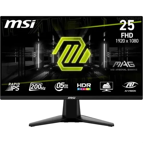 MSI MAG 255F E20 24.5" Gaming Monitor - 200Hz, FHD, 0.5ms, IPS, FreeSync Premium, HDR Ready