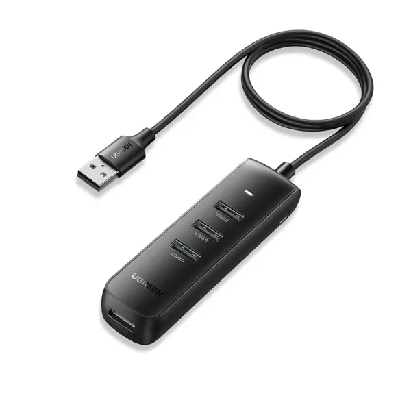 UGREEN 80657 USB 3.0 4-Port Hub 5Gbps SuperSpeed, Plug & Play 1M