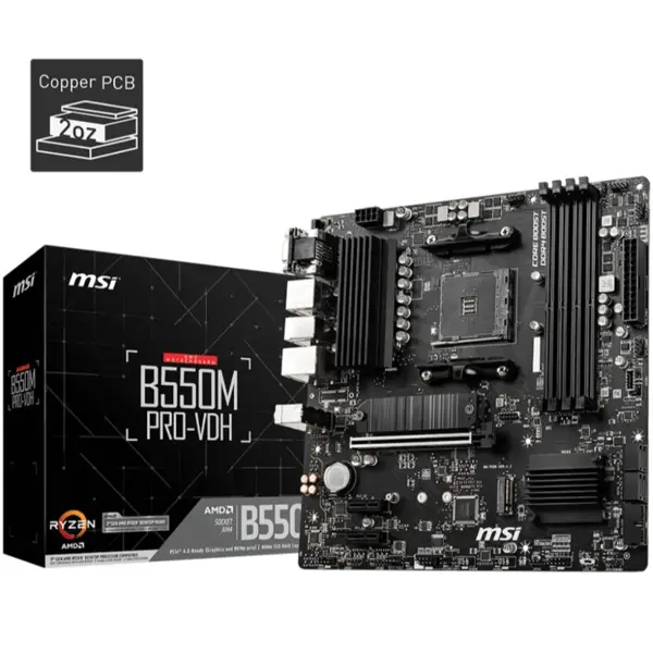 MSI B550M Pro-VDH DDR4 AMD AM4 microATX Motherboard