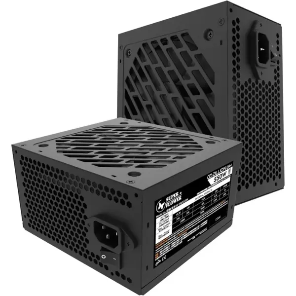 Super Flower ZILLION DW 550W Power Supply SF-550Z12DW, 80 Plus White, Non-Modular, 120mm HDB Fan, Black