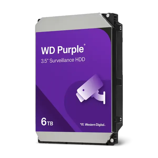 Western Digital WD Purple Surveillance Internal Hard Drive HDD, 6TB SATA 6Gb/s 128MB Cache 3.5", WD62PURZ