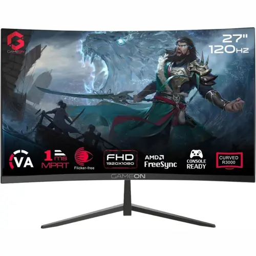 GAMEON 27" Curved Gaming Monitor - 120Hz, 1ms, HDMI 2.1, PS5 Compatible