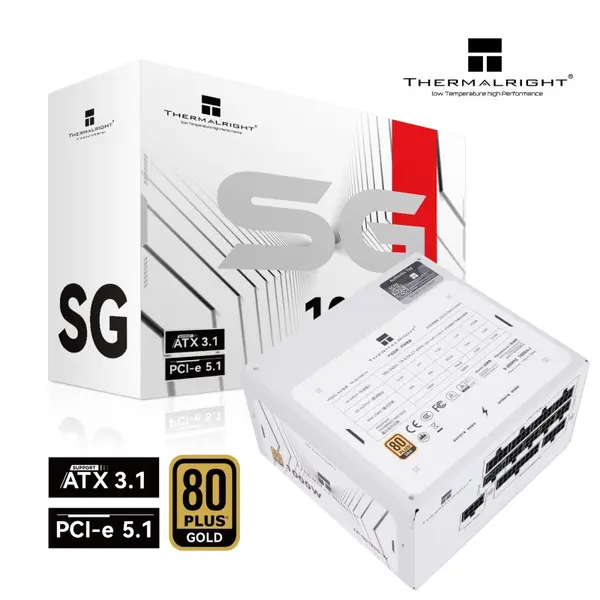 Thermalright SG-1000-W 1000W 80 Plus Gold Fully Modular ATX 3.1 PCIe 5.1 Power Supply - White