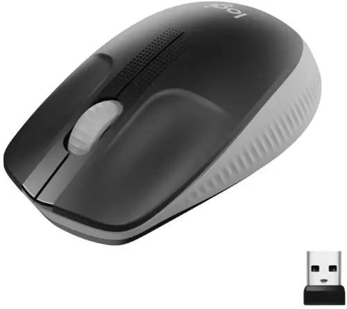 Logitech M190 Full-Size Wireless Mouse - Mid Grey 