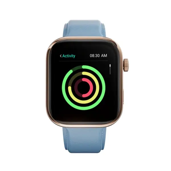 Zero Lifestyle Visionary AMOLED Smartwatch – Bluetooth Calling, AMOLED Display, AI Voice Assistant, Fitness Smart Watch (Blue Leather)