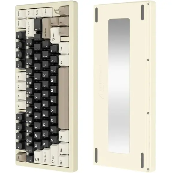 Attack Shark X75 Aluminum CNC Wireless Mechanical Gaming Keyboard, Tri-Mode Connectivity, CNC 6063 Aluminum, PCB-Gaskets Mount, Dynamic ARGB Lighting, Grey