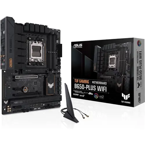 ASUS TUF Gaming B650-Plus WiFi AMD B650 AM5 ATX Motherboard – DDR5, PCIe 5.0, 14+2 Power Stages, WiFi 6, USB4, Aura Sync