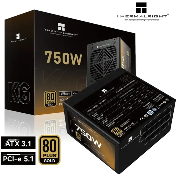 Thermalright KG-750 750W 80 Plus Gold Fully Modular Power Supply, Intel ATX 3.1 Certified, DC-DC Circuit Design