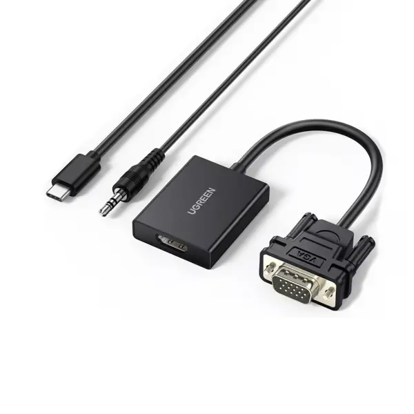 UGREEN 50945 VGA Male to HDMI Female Adapter (Video Audio Synchro)