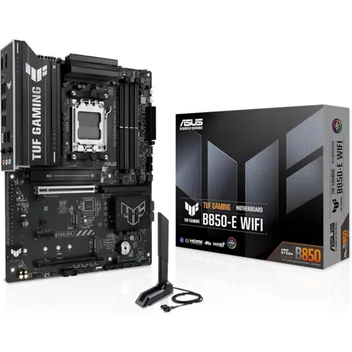 ASUS TUF GAMING B850M-E WIFI mATX Motherboard – AMD AM5, DDR5, PCIe 5.0, WiFi 6E, Ryzen 7000/8000/9000 Support