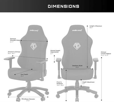 AndaSeat Phantom 3 Large Ergonomic Gaming Chair Cloudy White Premium Leather Wide Seat Gaming Chair Heavy Duty Lumbar Support Office & Gaming Chair