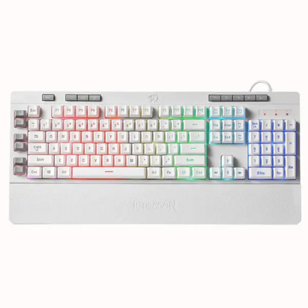 Redragon K512 Shiva RGB Backlit With Multimedia Keys Keyboard - White