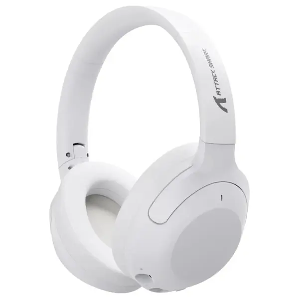 ATTACK SHARK G300 Wireless Over-Ear Headphones, Active Noise Cancelling, Bluetooth 5.3, Built-in Mic, White