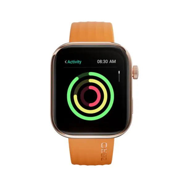 Zero Lifestyle Visionary AMOLED Smartwatch – Bluetooth Calling, AMOLED Display, AI Voice Assistant, Fitness Smart Watch (Orange Silicone)