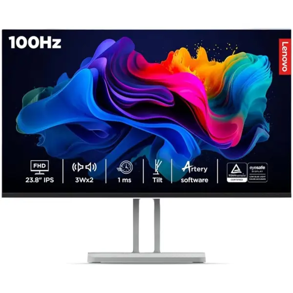 Lenovo L24i-4A 24" Monitor | FHD 100Hz 1ms, Dual 3W Speakers, IPS, Eyesafe 2.0, 4-Sided Ultra-Thin Bezel