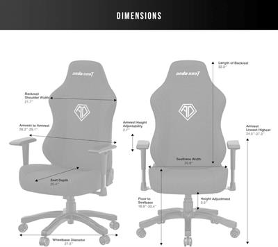 AndaSeat Phantom 3 Large Ergonomic Gaming Chair Carbon Black Fabric Wide Seat Gaming Chair Breathable Fabric Heavy Duty Lumbar Support Office & Gaming Chair