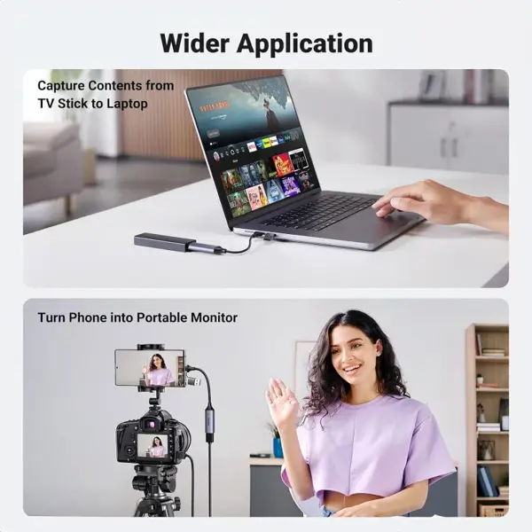 UGREEN 40189 Video Capture Card 4K HDMI, Video and Audio Recording for Gaming, Streaming, Teaching, Video Conference