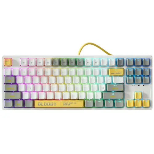 Bloody S87 Hot-Swappable BLMS Customize Mechanical Switch RGB Gaming Keyboard | Energy White