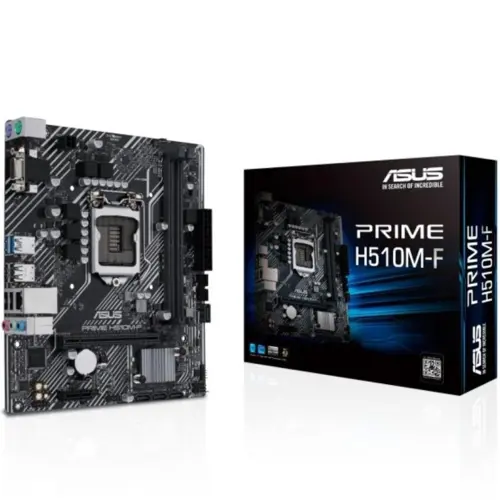 ASUS Prime H510M-F Intel H510 (LGA 1200) microATX Motherboard - PCIe 4.0, USB 3.2 Gen 1, SATA 6Gbps, Realtek 1Gb Ethernet