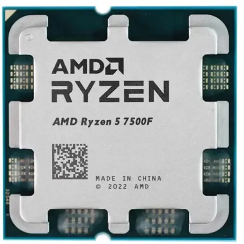 AMD Ryzen 5 7500F Processor, 6-Core 12-Thread Zen 4 CPU, 3.7 GHz Base / Up to 5.0 GHz Boost, Socket AM5, 32 MB L3, DDR5 - Tray