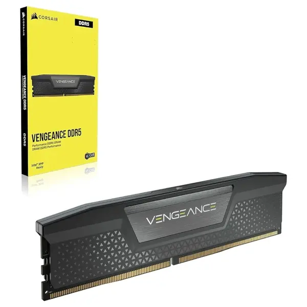 CORSAIR Vengeance Memory Kit, 16GB, 1x16GB, DDR5, 5600MT/s, Black, CMK16GX5M1B5600C40