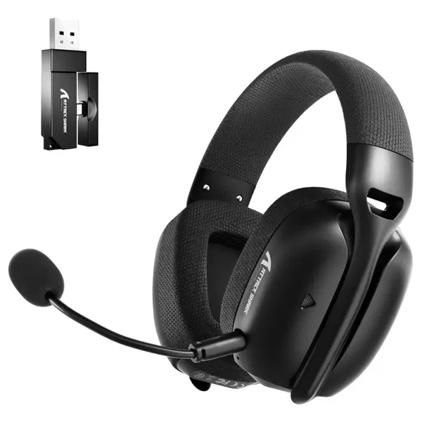 ATTACK SHARK L80PRO Wireless Gaming Headset, Tri-Mode 2.4GHz Bluetooth Wired, Dual Microphone, 40mm Drivers, Black
