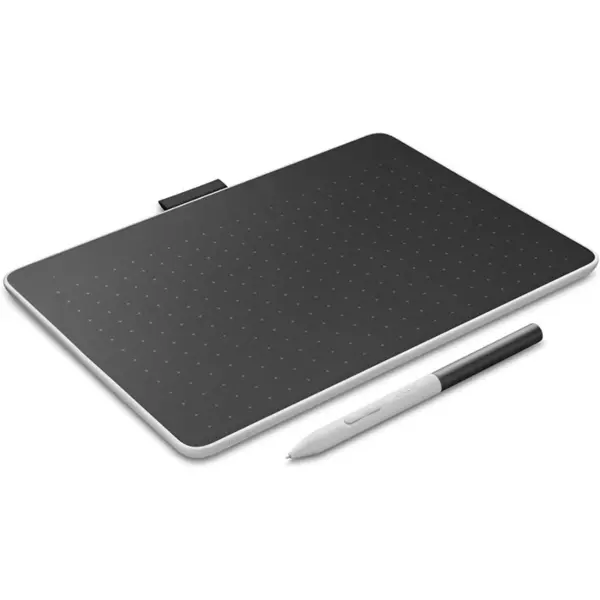 Wacom One CTC6110WLW1B Graphics Tablet, Medium, 216 x 135 mm Active Area, 4096 Pressure Levels, Tilt Sensitivity, 2 Customisable Keys, USB-C, Bluetooth 5.1, White