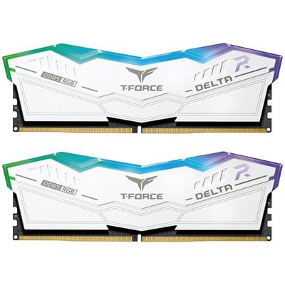 TeamGroup T-Force Delta RGB 32GB (2x16GB) DDR5 5200MHz Desktop Gaming RAM Kit – White