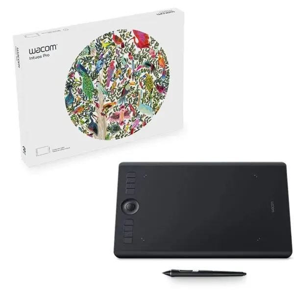 Wacom Intuos Pro Medium Digitiser PTH-660-N, 8192 Pressure Levels, Tilt Recognition, Multi-Touch, 5080 Lpi, 8 Buttons, USB, Bluetooth, Black