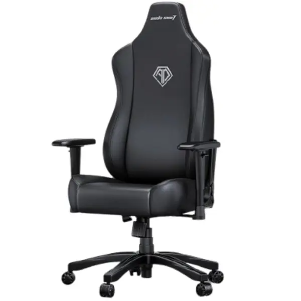 AndaSeat Novis Ultra L Series Best Budget Ergonomic Gaming Chair, Head & Lumbar Pillow, Premium PVC Leather, Elegant Black