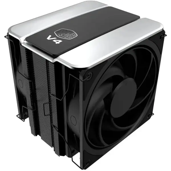 Cooler Master V4 Alpha 3DHP Black CPU Cooler, Alpha 3DHP Heat Pipe Technology, Dual Mobius 120 PWM Fans, Quiet Operation, Easy Install, Black