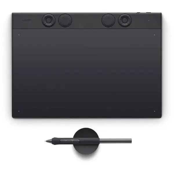 Wacom Intuos Pro Medium Digitiser PTK670K0B, 8192 Pressure Levels, Tilt Recognition, Multi-Touch, USB-C, Bluetooth, Black