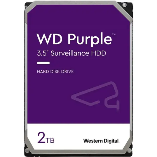 WD Purple 2TB 3.5" SATA Surveillance Hard Drive WD20PURZ – AllFrame 4K, 64MB Cache, 5400 RPM