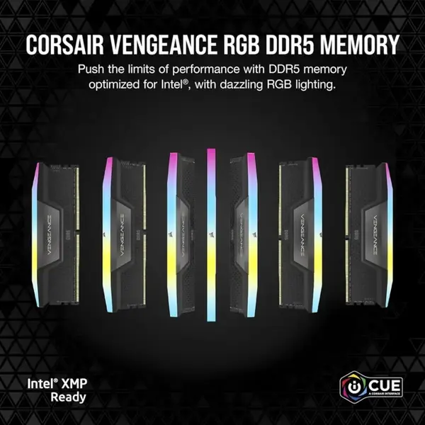 CORSAIR Vengeance RGB DDR5 RAM 16GB (1x16GB) 5600MHz Memory Black