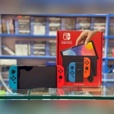 Used Nintendo Switch OLED Neon Red & Neon Blue 64GB Gaming Console