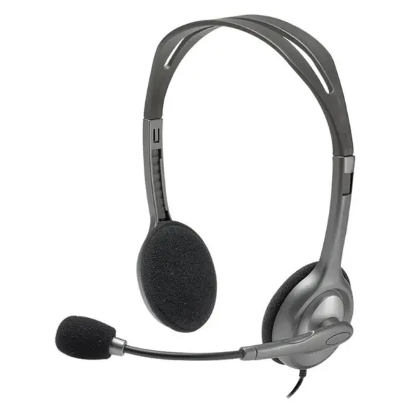 Logitech H110 Stereo Wired Headset - Noise-Cancelling Mic, PC/Mac/Laptop, 3.5mm Jack, Lightweight