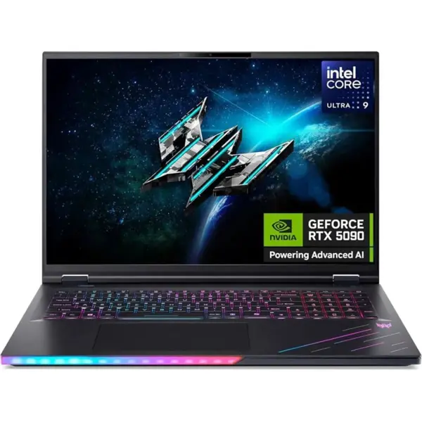 Acer Predator Helios 18 AI PH18-73-99HE Gaming Laptop, Intel Core Ultra 9 275HX, 96GB DDR5, 2TB SSD, RTX 5090 24GB Graphics, 18" WQUXGA 4K Mini LED 240Hz, Windows 11 Home, Black (Official Warranty)