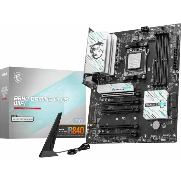 MSI B840 Gaming Plus WiFi AMD AM5 DDR5 ATX Motherboard - PCIe 4.0, WiFi 7, 2.5G LAN, Ryzen 9000 Ready