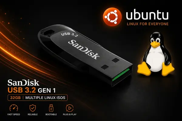 sandisk USB Multi Linux Distros Iso 32gb Gen1 3.2 Flash Drive 