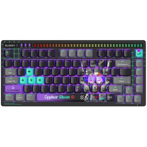 Bloody AT75 Cypher Ghost Alpha Optical Switch Mechanical Gaming Keyboard