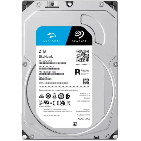 Seagate Skyhawk 2TB Surveillance Hard Drive 3.5" SATA 6Gb/s ST2000VX017 CMR