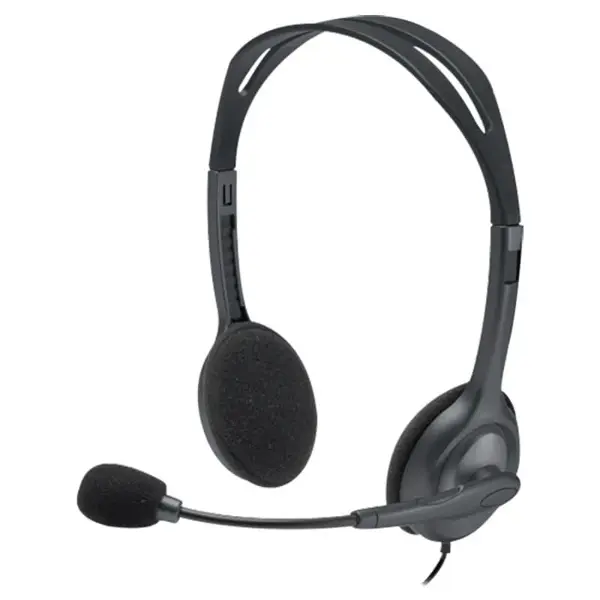 Logitech H111 Stereo Wired Headset - Noise-Cancelling Mic, PC/Mac/Laptop, 3.5mm Jack, Lightweight
