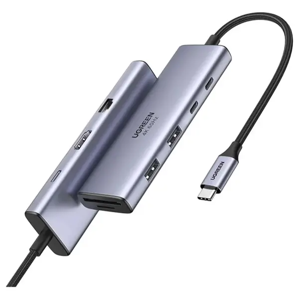 Ugreen Revodok 9-in-1 USB-C Hub Gigabit Ethernet Adapter, 4K@60Hz HDMI, 100W PD Charging, 5Gbps Data Transfer Speed, SD/TF Card Reader, 2 USB-C and 2 USB-A 3.0, 15375
