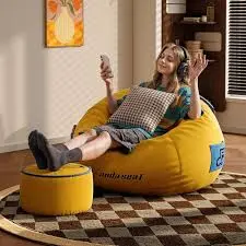 AndaSeat Minions Bean Bag with Footrest – Standard Size, Yellow/Black Fabric